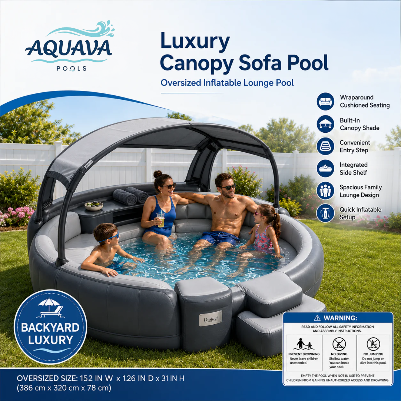 Aquava Oasis™ Canopy Pool Lounge