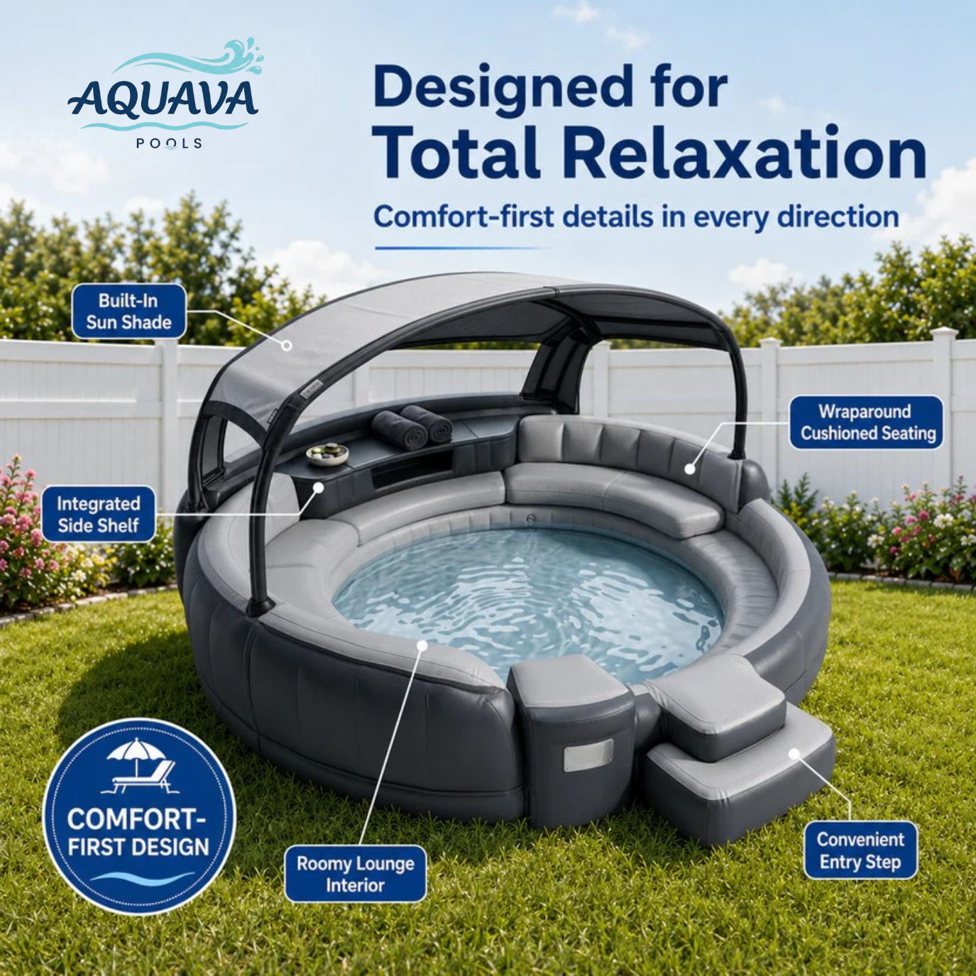 Aquava Oasis™ Canopy Pool Lounge