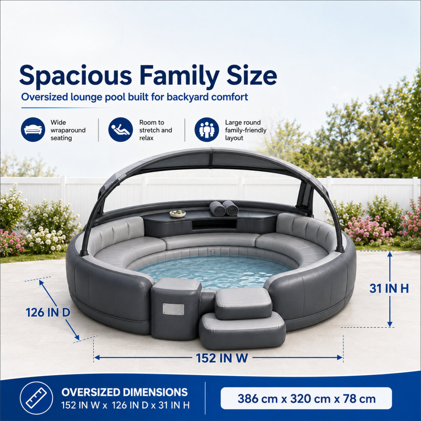 Aquava Oasis™ Canopy Pool Lounge